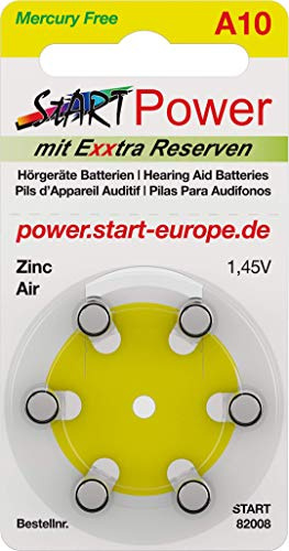 START - 60 Batterien für Hörgeräte - Typ A10-1.45V - 100mAh - PR70, 82001