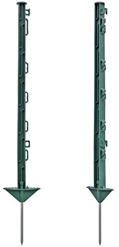 VOSS.farming 20x Kunststoffpfähle 74cm lang grün Hundezaun Katzenzaun Wildtierzaun Kleintierzaun Schafzaun Haustierzaun Elektrozaun Standpfähle