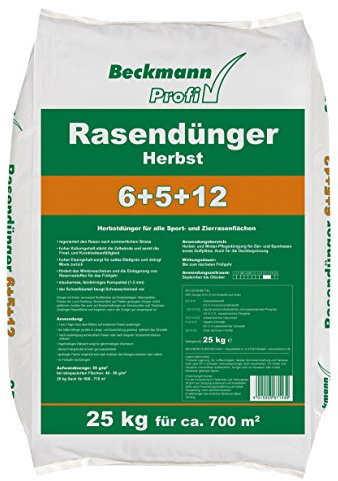 Beckmann Profi Herbst Rasendünger 6+5+12 in 25 kg