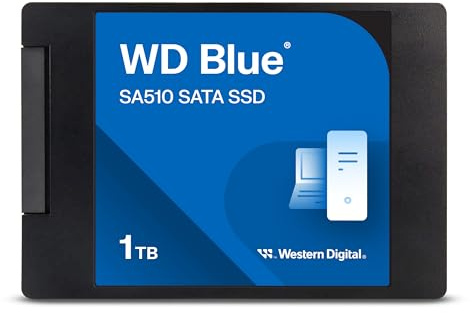 WD Blue SA510 SATA SSD 1 TB 2,5 Zoll (Lesen bis 560 MB/s, Schreiben bis 520 MB/s, Upgrade für PC/Laptop, dreimonatiges Probeabo von Dropbox Professional, Western Digital SSD Dashboard)