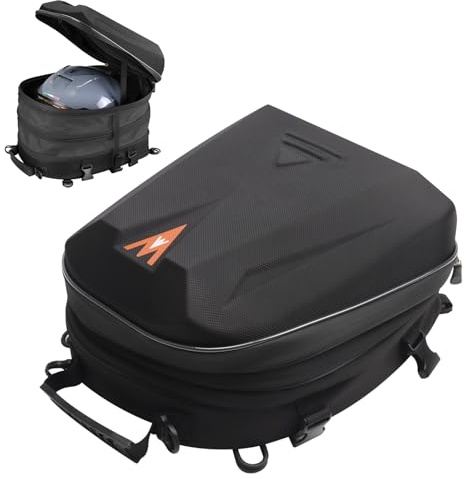 AFNCX Motorrad-Hecktasche ABS Hartschalen Helmtasche wasserdichte Motorrad-Reisetasche Helmhülle mit erweiterbarem Stauraum 20L-28L