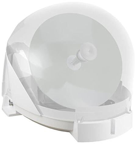 Maxview MXL023 VUQube 2 Vollautomatische, tragbare/Dachmontage, für Wohnwagen, Wohnmobil, Satellitenschüssel mit Twin LNB, Weiß