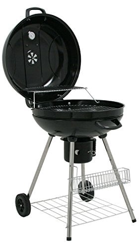 BBQ-Toro Kugelgrill Birch 57 cm | Grillfläche Ø 55 cm | Holzkohlegrill mit Deckel und abnehmbaren Aschekasten | schwarz | Rundgrill | BBQ Grill mit Lüftungsschieber, Barbecue Grill Holzkohle