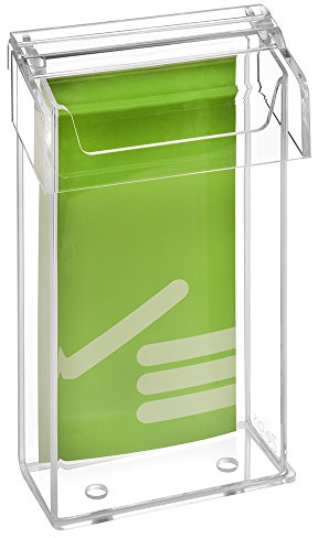 Zeigis DIN Lang Prospektbox / Prospekthalter / Flyerhalter im Hochformat, wetterfest, für Außen, mit Deckel, aus glasklarem Acrylglas