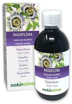 Passionsblume (Passiflora incarnata) Kraut mit Blüten Alkoholfreier Urtinktur Naturalma - Flüssig-Extrakt Tropfen 500 ml - Nahrungsergänzungsmittel - Veganer