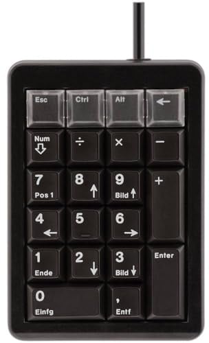 CHERRY G84-4700, Programmierbares Keypad, DE mit Numerik-Block, Schwarz | Ideal für häufige Zahleneingaben, Kabelgebunden (USB-A Anschluss), Plug & Play, Kompakt, Mechanische CHERRY ML Switches