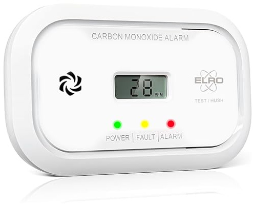 2-Pack ELRO FC5003 Kohlenmonoxidmelder mit 10-Jahres-Sensor | LCD Display & 3 Jahre Batterie | Zuverlässiger Schutz & CO Alarm | Entspricht der europäischen Norm EN50291