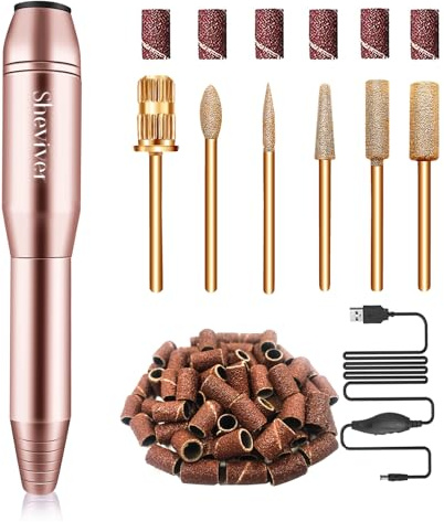Nagelfräser, Elektrische Nagelfeile für Acryl und Gelnägel, Professionell Nagelfräser, Efile Maniküre und Pediküre Set mit goldenen Nagelfräserbiten für Home Salon Gebrauch