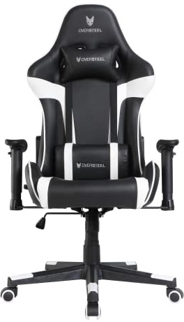 Oversteel - ULTIMET Professional Gaming Stuhl Kunstleder, 2D Armlehnen, höhenverstellbar, 180° verstellbare Rückenlehne, Gasdruckfeder Klasse 3, bis 120Kg, Farbe Weiß