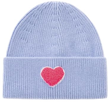 Zwillingsherz Damen Mütze – Warme Strickmütze Beanie für Frauen – Weiche Wintermütze mit Herz Patch – Modisches Accessoire für Frühling, Herbst & Winter – im Modernen Look für den Alltag