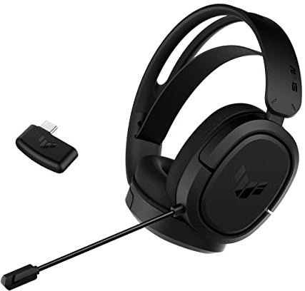 ASUS TUF Gaming H1 Wireless Gaming-Headset (7.1-Surround-Sound, Discord-, TeamSpeak-zertifiziertes Mikrofon, leichtes, Komfortables Design, kompatibel mit PCs, PlayStation 5, Nintendo Switch, Xbox)