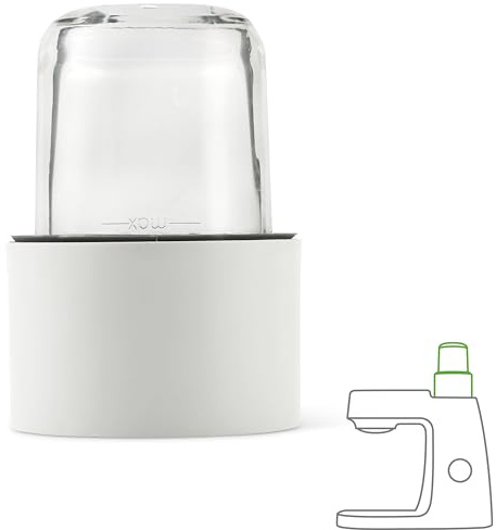 Kenwood Kräuter- und Gewürzmühle AT320, Zubehör für Kenwood Küchenmaschinen, elektrische Kräutermühle für frische und getrocknete Kräuter und Gewürze, inkl. 4 Glasbehälter mit Deckel