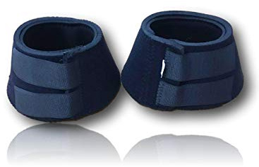 Hufglocken für Pferde Ponys | Warmblut Kaltblut Vollblut | schwarz | Neopren Springglocken S-XL | Hufschutz zum Reiten Springen Gelände Weide (M (schwarz))