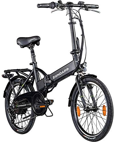 ZÜNDAPP Faltrad E-Bike 20 Zoll Z101 Klapprad Pedelec StVZO Elektrofaltrad 6 Gang (schwarz)