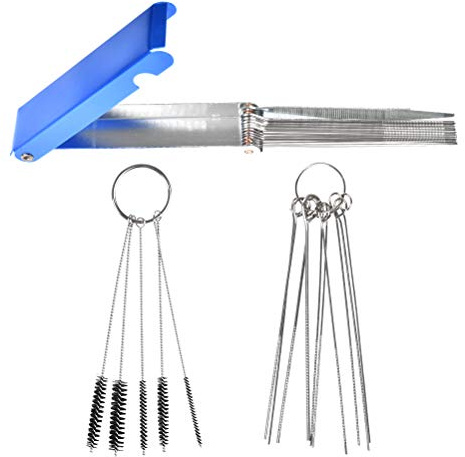 BUYGOO Reinigungs-Set vergaserreiniger für Vergaser zum Entfernen von Schmutzablagerungen, 13-teiliges Reinigungsdrähten Set 10 Reinigungsnadeln 5 Nylon Bürsten für Motorräder ATV, Schweißer, Vergaser