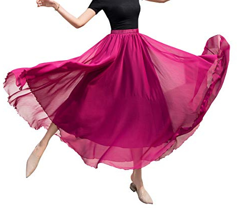 Damen Maxirock Sommer Plissee Chiffon Lang Rock Hohe Taille | Premium Plisseerock mit blickdichtem Innenfutter, elegantes Boho A-Linie Design, ideal für Strand oder Urlaub.