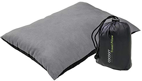 Cocoon Travel Pillow Microfiber/Nylon Shell Synthetic Fill Large Charcoal/Smoke Grey 2021
