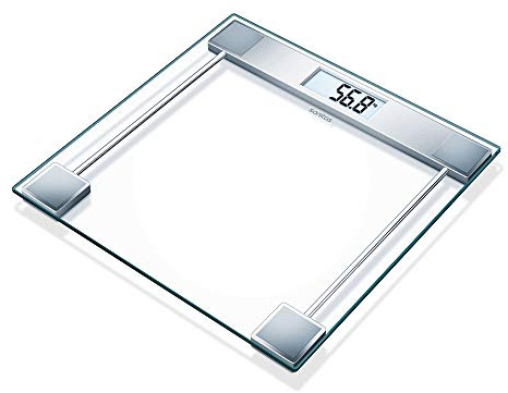 Sanitas SGS 06 Glaswaage (Personenwaage bis 150 kg Tragkraft und großem Display), Glas, Ebony Black