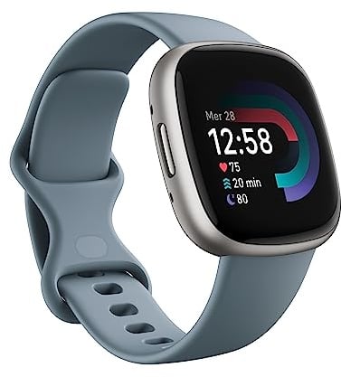Google Fitbit Versa 4 – Smartwatch Damen / Herren – Fitness-Tracker mit integriertem GPS und Telefonfunktion, 6 Tage Akkulaufzeit, 40+ Trainingsmodi – Fitnessuhr kompatibel mit Android / iOS