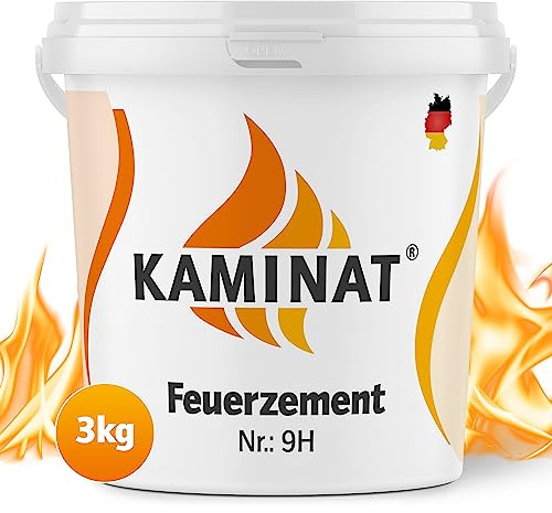 Kaminat Nr. 9H Profi Reparaturmörtel für extra hohe Temperaturen 1250°C, Feuerfester Mörtel, Kaminkleber und Schamottestein Kleber (3,00kg)