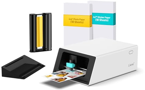Liene PixCut S1 | All-in-One Fotodrucker, Aufkleberdrucker und Schneidemaschine | Multifunktionsdrucker und Stickerdrucker für Scrapbook und DIY-Projekte | 300 DPI Farbsublimation