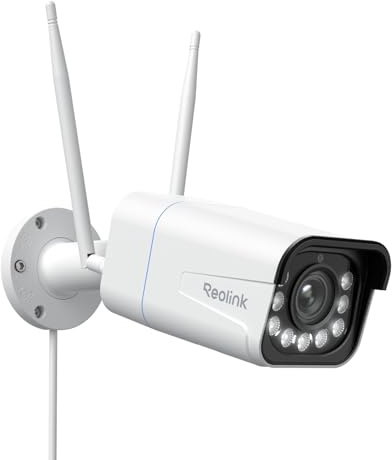 Reolink 4K 8MP Wi-Fi 6 Überwachungskamera Aussen mit 5X Optischem Zoom, Reibungsloser Fernzugriff mit H.265-Aufzeichnung, Farbnachtsicht, Intelligente Erkennung, 2-Wege-Audio, IP67, RLC-811WA