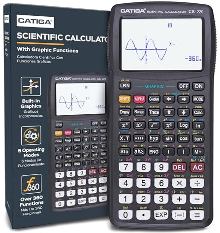 CATIGA CS229, Wissenschaftlicher Rechner mit Grafikfunktionen, mehreren Modi mit intuitiver Benutzeroberfläche, für Anfänger- und Fortgeschrittenenkurse