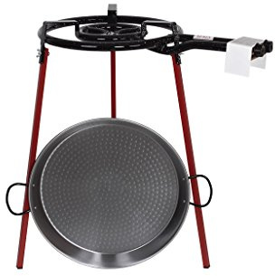 COFAN Paella-Pfanne, Edelstahl, Ständer und Stativ, Brenner, grau, 46. cm
