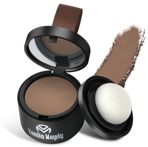 Ansatzpuder - Haaransatz Ausbessern & Haarausfall Abdecken, Haaransatz Puder, Langanhaltend Haaransatz Puder für Frauen und Männer, Haarfasern/Haartopper Alternative (Dunkelbraun)