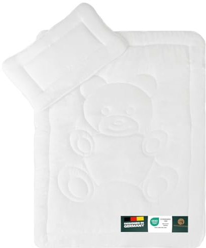 Waidmeister Kinderbetten Set Teddy 2-teilig - Kinderbettdecke 100x135 cm und Kopfkissen 40x60 cm