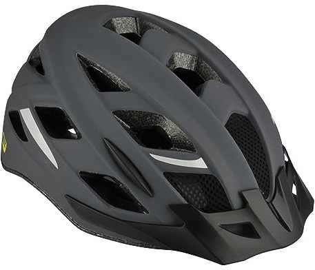 FISCHER Erwachsene Fahrradhelm, Radhelm, Cityhelm Urban Levin, S/M, 52-59cm, grau, mit beleuchtetem Innenring-System