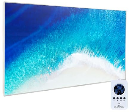 Klarstein Infrarotheizung mit Thermostat, 600W Elektroheizung, Bild-Infrarotheizung zur Wandmontage, IR mit Fernbedienung, Erkennung Offener Fenster, Feuchtraum Heizkörper, Elektro Wand Heizung