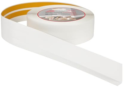 ProfiPVC Weichsockelleiste - Abschlussleiste aus PVC 50x20mm 5 Meter, selbstklebende Bodenleiste, flexible Knickleiste, auch für Küche und Badezimmer, Premium Weich Sockelleiste, Weiss