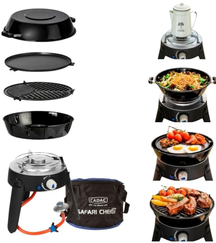 CADAC - Safari Chef 30 LP Camping Grill - 50mBar - Camping Grill Gas - Stahl, Aluminium und Kunststoff - Gas-Campingkocher - Campingzubehör