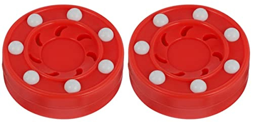 CLISPEED 2Er Set Eishockey Pucks Für Training Und Wettbewerb Offizielle Street Hockey Pucks Für Indoor Und Outdoor Spiele Rollhockey Puck 7.5X7.5X6 cm 220G