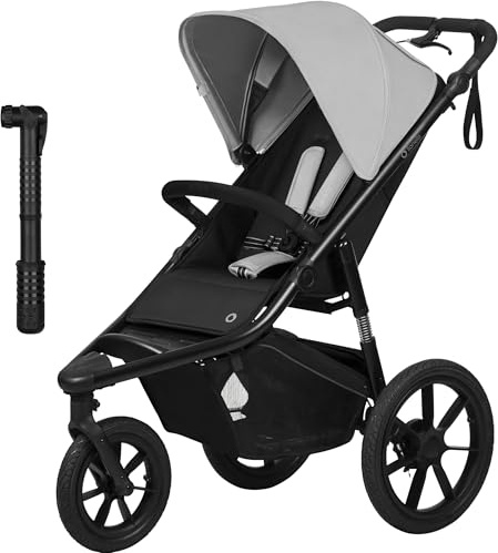 Lionelo Azura Kinderbuggy mit Luftreifen – hohe Federung | stufenlos verstellbare Liegeposition, XXL-Verdeck UPF50+, 5-Punkt-Magnetgurte, kompakt faltbar, inkl. Regenfolie