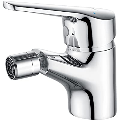 Ibergrif M15050 Roma, Einhebel Bidetarmatur, Bidet Wasserhahn mit Auslauf Höhe 56 mm, Chrom, Silber