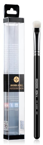 EIGSHOW Lidschattenpinsel, Professioneller Pinsel für Lidschatten sowie Concealer mit feinem Spitzlicht-Schafwolle, Premium Augen-Makeup-Pinsel zum Verblenden, Verwischen, Schattieren, Schwarz (E831)
