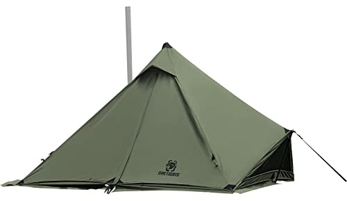 OneTigris Conifer Tipi Zelt Outdoor, Hot Tent für Zeltofen mit Schneerock | Winter Camping; wasserdicht aus Tetoron Baumwolle; für 1 Person; Schneerock für kalte Wetterbedingungen