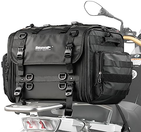 Rhinowalk Motorrad Sitztaschen 40-60L Wasserdicht Motor Rücksitztasche Gepäcktasche Hecktasche Erweiterbar Satteltasche Reisetasche