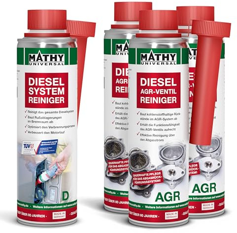 MATHY Diesel-AGR-Kur - AGR Ventil Additiv + Systemreiniger Set - Hochwirksames Kraftstoffadditiv für Dieselmotor - reduziert Ablagerungen und schützt Motor - Intensiv-Pflege Dieseladditiv