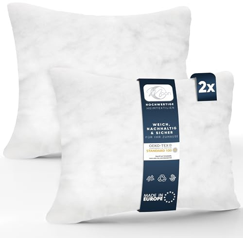 Moon 2er Pack Nonwoven Füllkissen, Innenkissen, Sofakissen ca. 30x50cm - 240g mit gekräuselter Hohlfaser (fest)