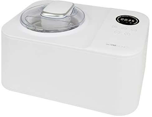 Clatronic® Eismaschine mit Kompressor inkl. Timer, Ice Cream Maker für Eis, Sorbet und Frozen Yoghurt bis zu 1,2 Liter, Speiseeismaschine, Automatikkühlung, 110 Watt - ICM 3784