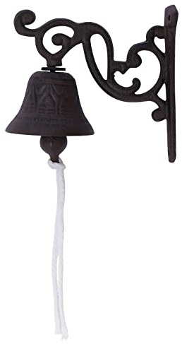Schiffsglocke 13,5 x 13,5CM Gusseisen Bauernhaus Glocke für Haus Outdoor Indoor Cocktail Party und Kirche Wand Montiert Boot Glocke (Imitation Bronze)
