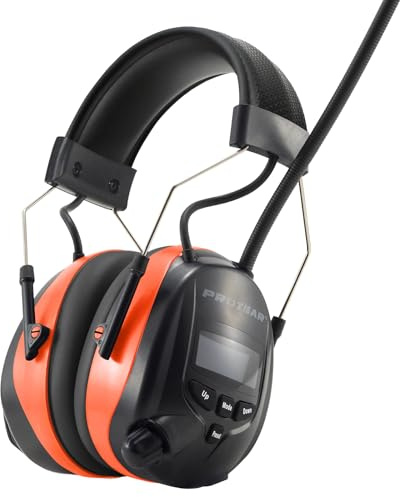 PROTEAR Bluetooth 5.4 Gehörschutz mit DAB/DAB + FM Radio, wiederaufladbare elektrische Gehörschutzkapsel mit Freisprechfunktion, Idealer zum Mähen, Sägen, Werkstatt,SNR 30dB