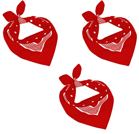 Betz 3er Pack Nickituch Bandana Kopftuch Halstuch klassischem Punktemuster Größe 55 x 55cm 100% Baumwolle Farben: rot, Marine und Schwarzblau