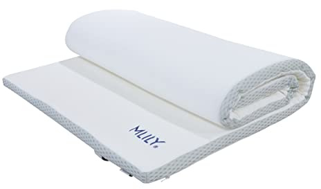 Mlily Ebitop Matratzen Topper, EBI - A 90.4 Traum-Schlaf Visko-Matratzenauflage, viscoelastische Topper 90x200x4 cm, weiß