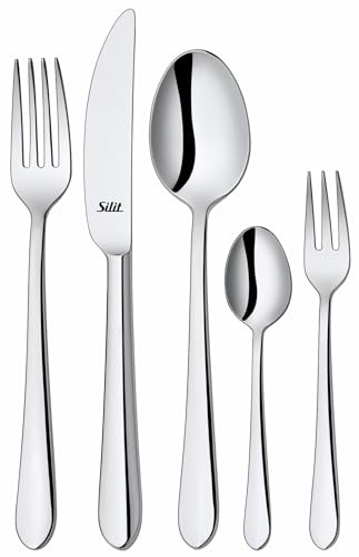 Silit Midi Besteck Set 6 Personen, 30-teilig, Monobloc-Messer, Crominox Edelstahl 18/10 poliert, glänzend, spülmaschinengeeignet