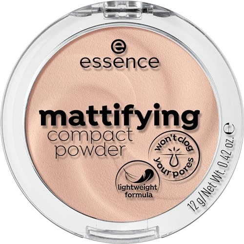 essence cosmetics mattifying compact powder, Puder, Nr. 11 pastel beige, nude, für Mischhaut, für trockene Haut, für unreine Haut, mattierend, matt, vegan, Nanopartikel frei (12g)