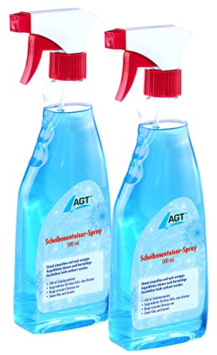 AGT Enteiserspray: Scheibenenteiser, 2X 500 ml, schützt vor Wiedervereisung (Entfroster, Alternative zu Eiskratzer, Kfz)